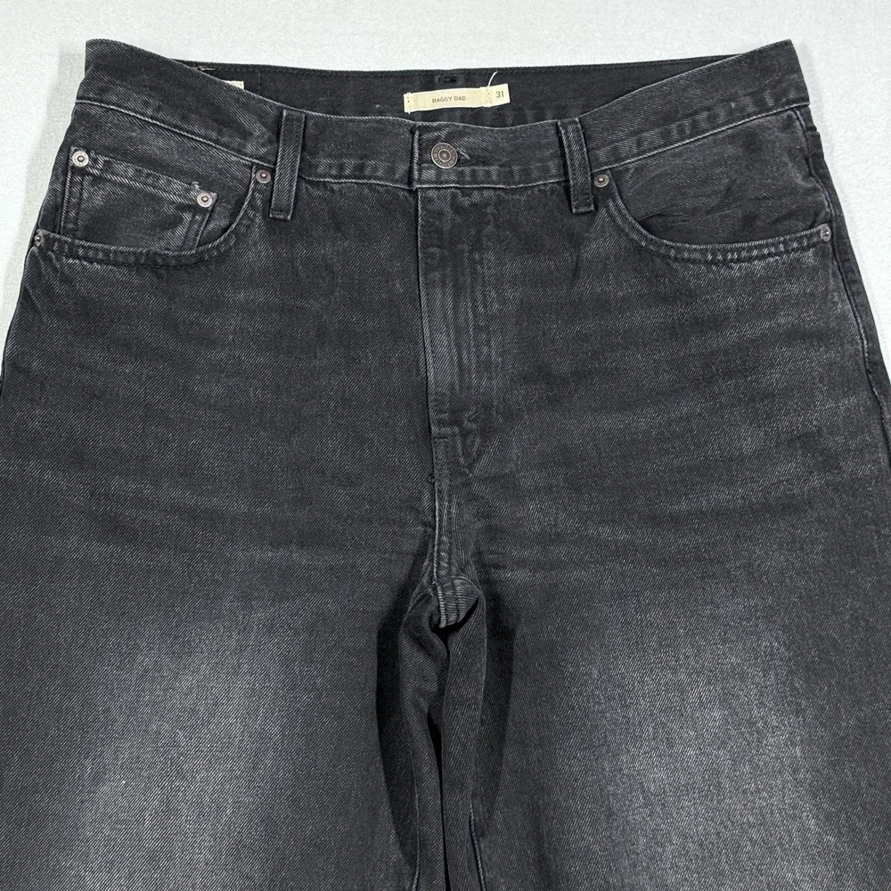 Levis Jeans Womens 31 Baggy Dad Wide Leg BIG E Premium Denim Relaxed Fit Black - Picture 2 of 15